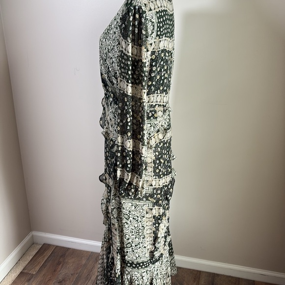 Lulus Field of Flowers Green Multi Print Long Sleeve Maxi Dress Size M - Picture 6 of 16